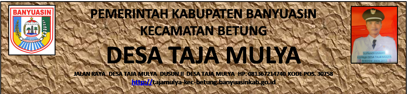 Website Desa Taja Mulya Kecamatan Betung Kabupaten Banyuasin